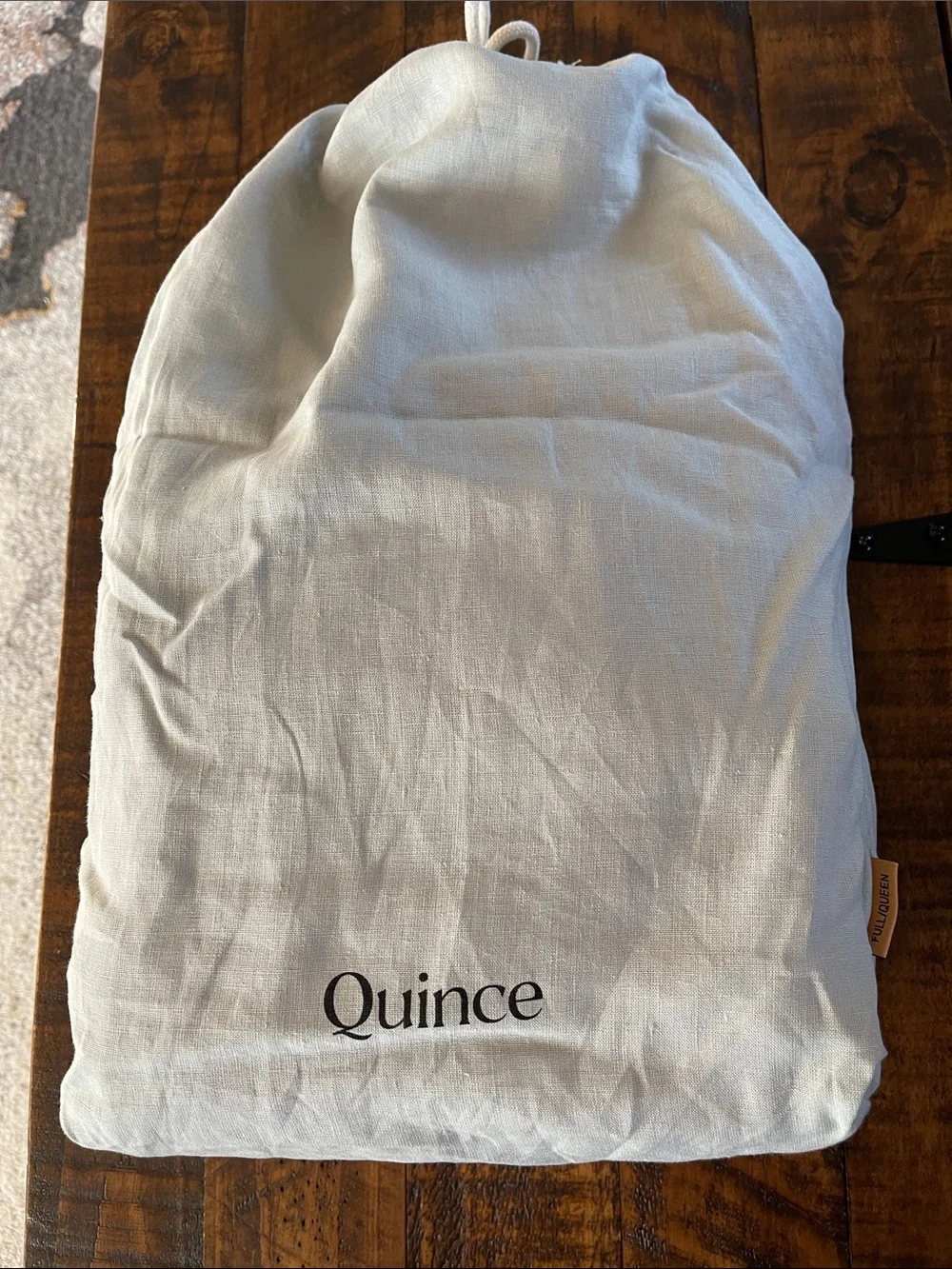 NWOT Quince European Linen 3 Piece Duvet Cover Set, Full/Queen (Mist)
